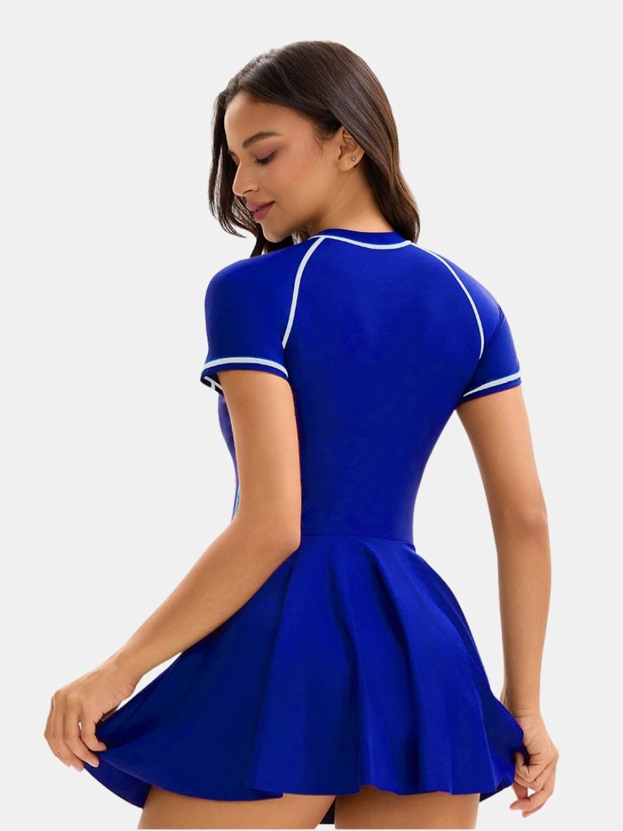 Front Zip Athletic One-piece Women Sports Swimdress