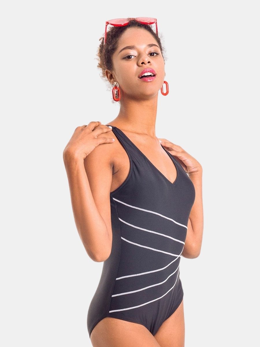 Lace Up One-piece Women Sports Swimsuit