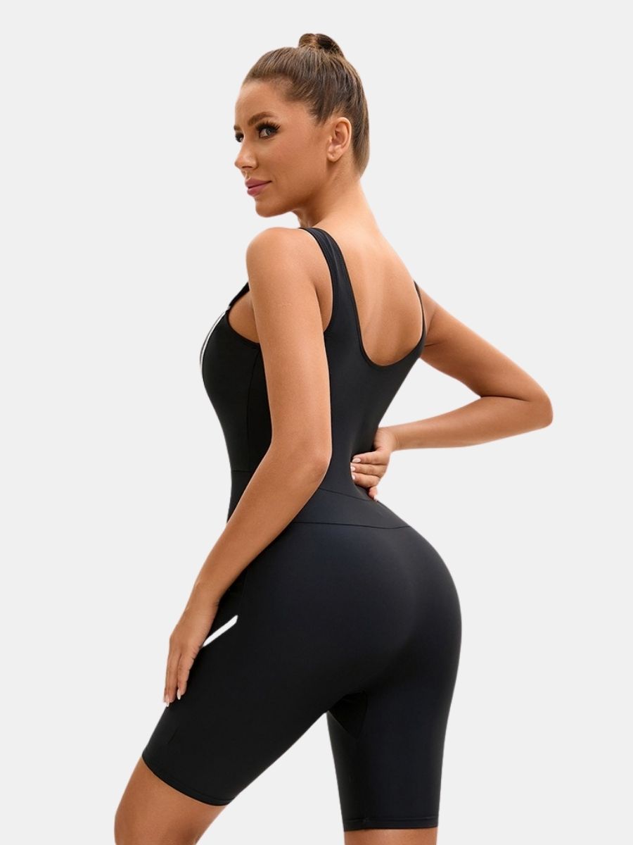 Boyleg U Neck Athletic Jumpsuit Women One-piece Sports Swimsuit