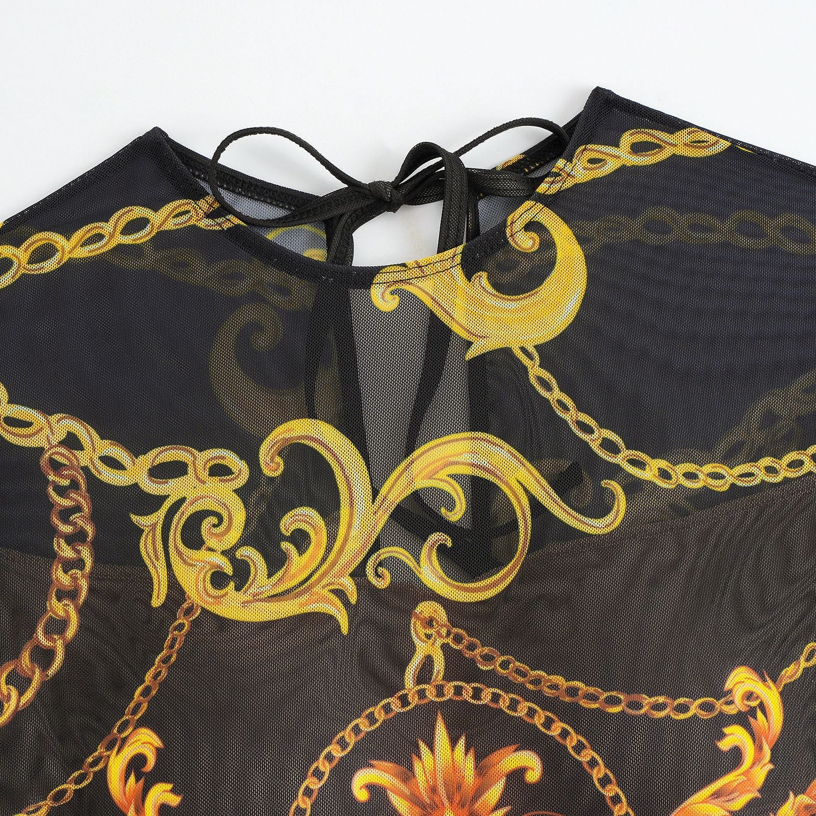 Boho Black Floral Print Women Long Sleeve UPF50+ Rash Guard Swimsuit