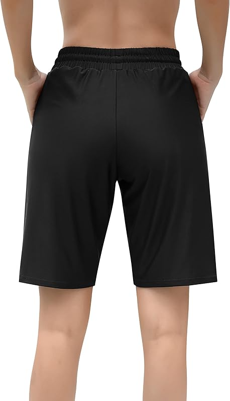 UPF 50+ High Waisted Women Swim Shorts With Pockets