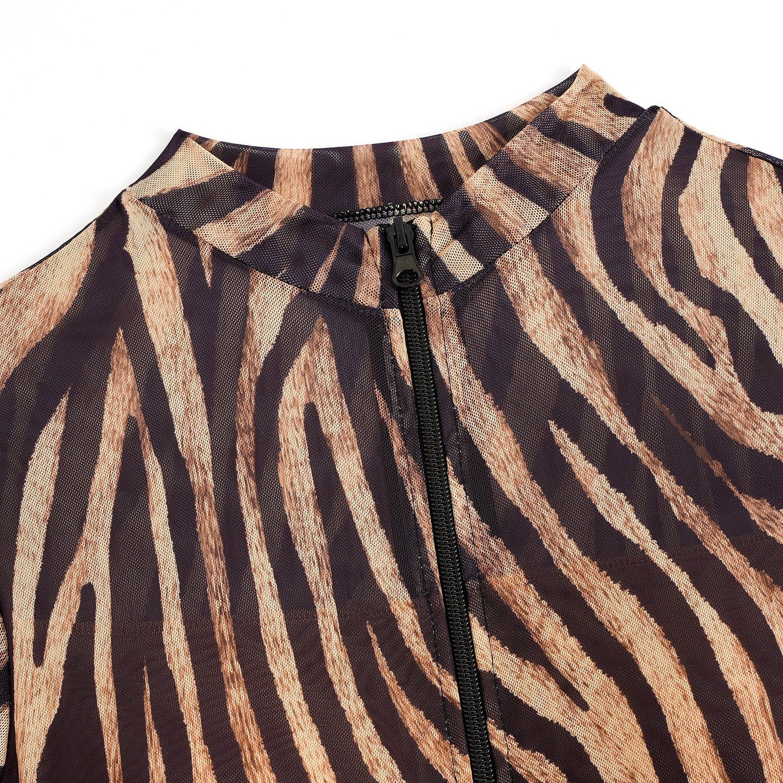 Leopard Print Two Pieces Women Long Sleeve UPF50+ Rash Guard Swimsuit