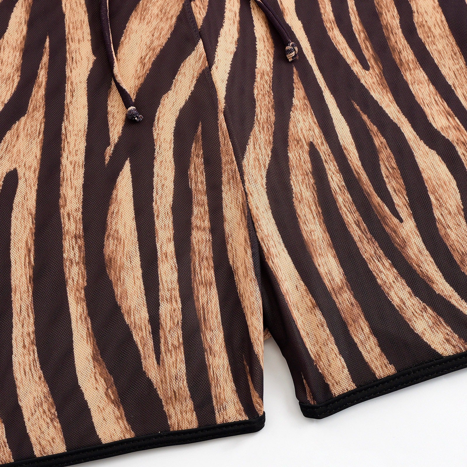 Leopard Print Two Pieces Women Long Sleeve UPF50+ Rash Guard Swimsuit