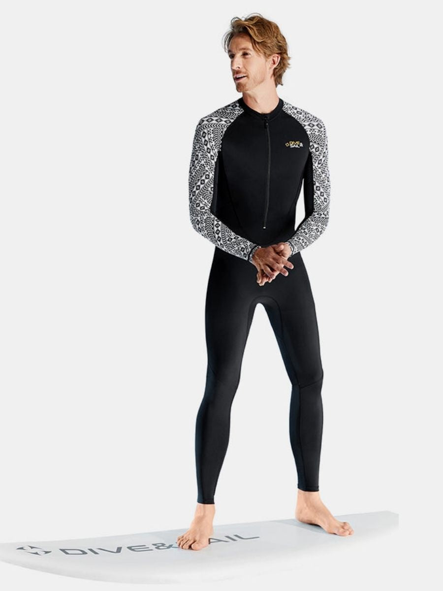 One-piece Long Sleeve Front Zip Sun Protection Diveskin Full Wetsuit (Men's)