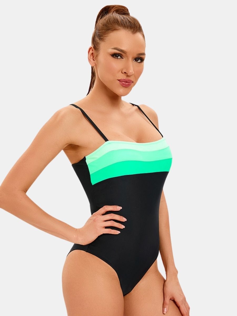 Spegatti Strap Adjustable Shoulder Strap Athletic One-piece Women Sports Swimsuit