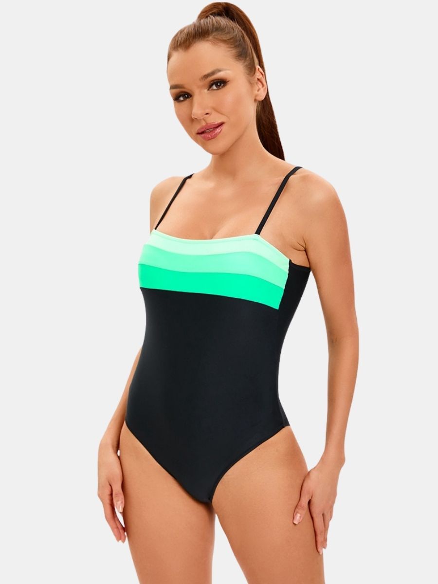Spegatti Strap Adjustable Shoulder Strap Athletic One-piece Women Sports Swimsuit