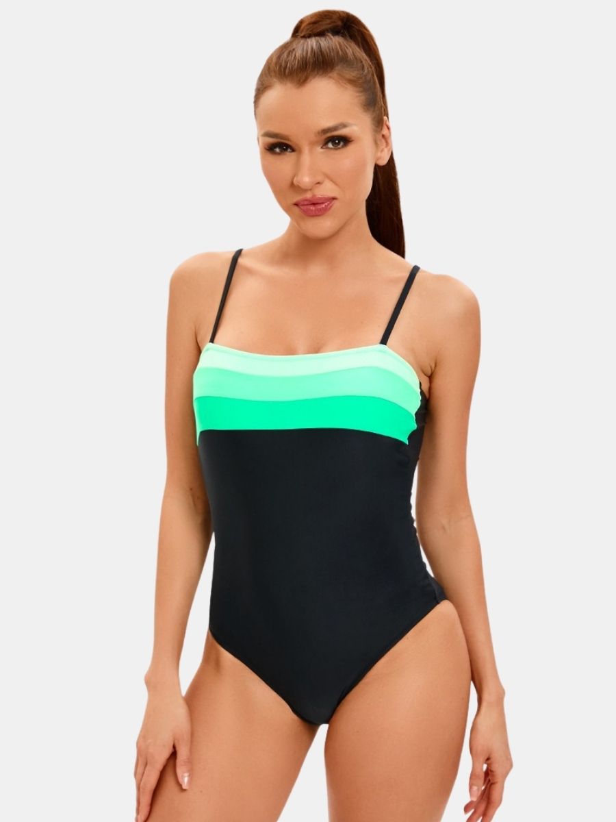 Spegatti Strap Adjustable Shoulder Strap Athletic One-piece Women Sports Swimsuit