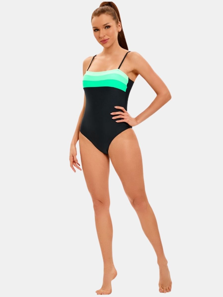 Spegatti Strap Adjustable Shoulder Strap Athletic One-piece Women Sports Swimsuit