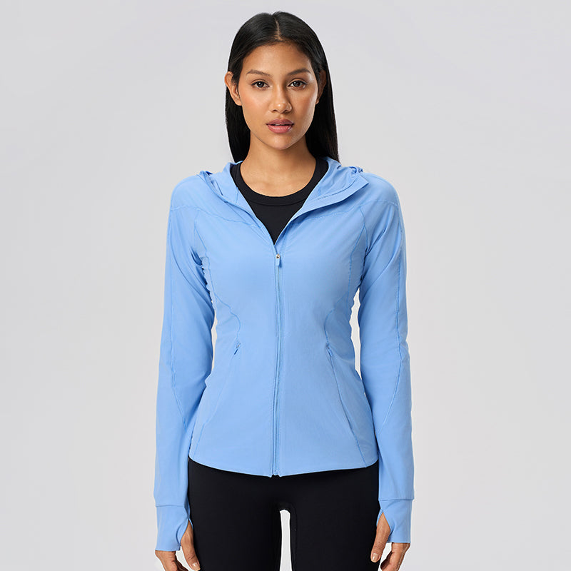 Women's UPF50+ Long Sleeve  Sun Hoodie - Lightweight Cooling Hoodie for Hiking and Beach