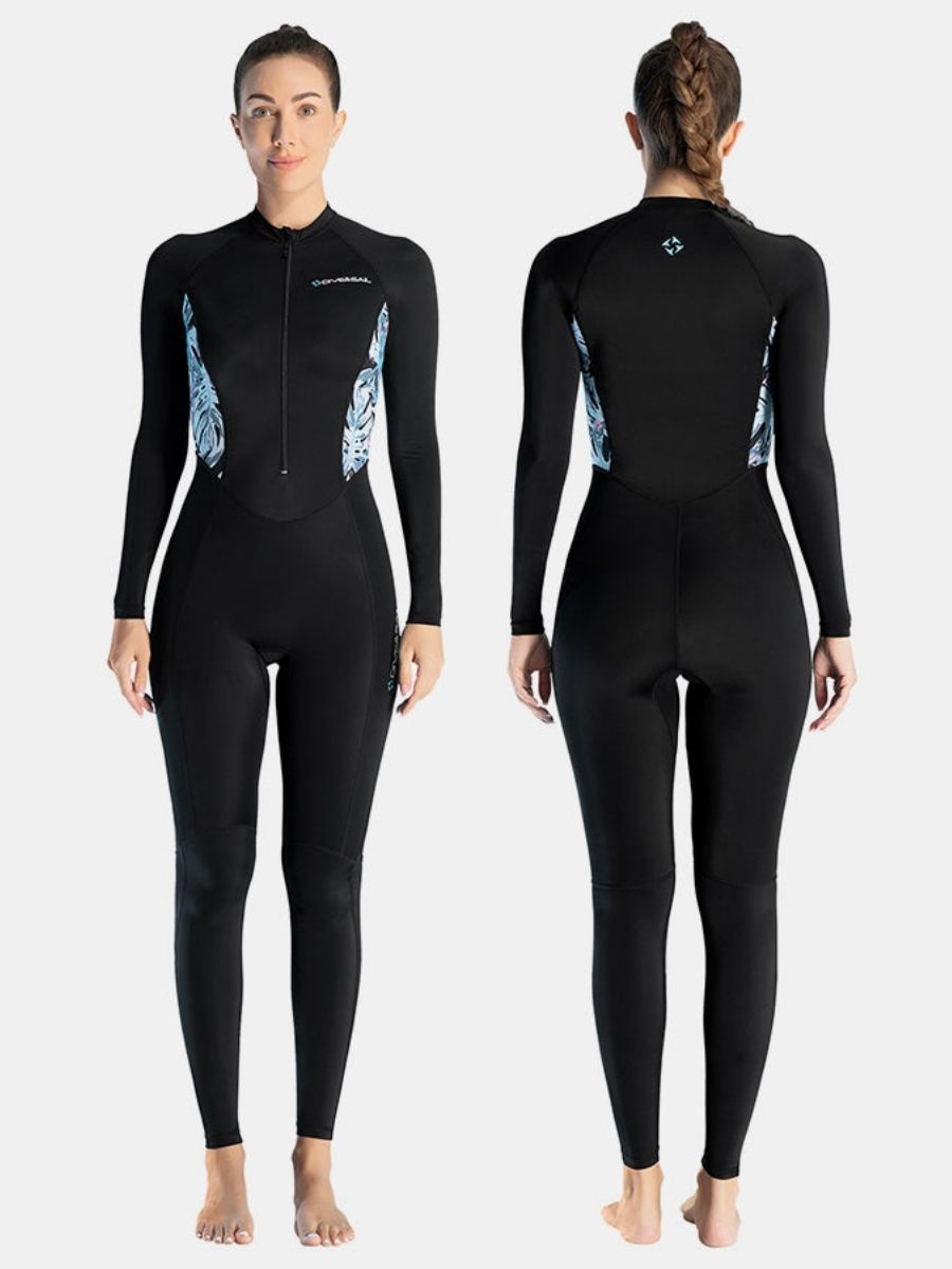 Lycra Women One-piece Front Zip Long Sleeve Diveskin Full Wetsuit