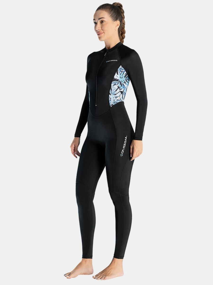 Lycra Women One-piece Front Zip Long Sleeve Diveskin Full Wetsuit