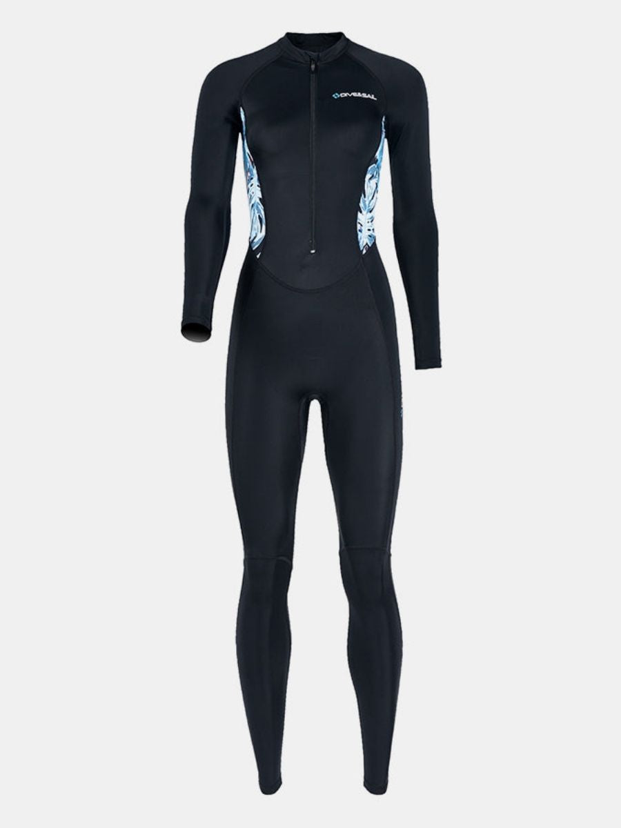 Lycra Women One-piece Front Zip Long Sleeve Diveskin Full Wetsuit
