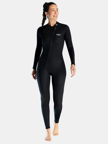 1.5mm Oblique Front Zipper Warm Surfing One-Piece Cold-Proof Full Wetsuit For Women