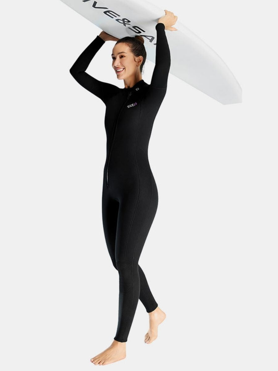 1.5mm Oblique Front Zipper Warm Surfing One-Piece Cold-Proof Full Wetsuit For Women