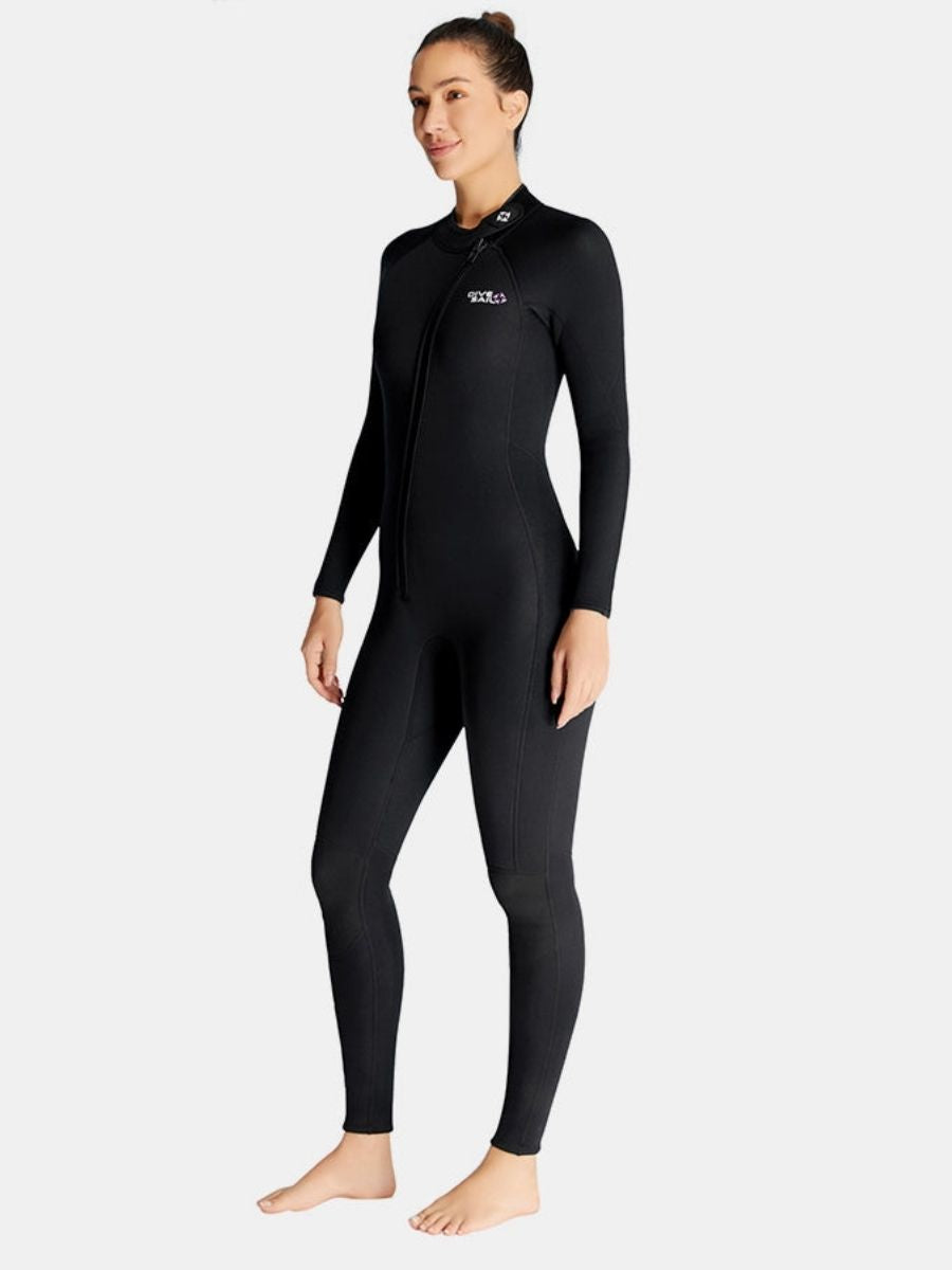 1.5mm Oblique Front Zipper Warm Surfing One-Piece Cold-Proof Full Wetsuit For Women