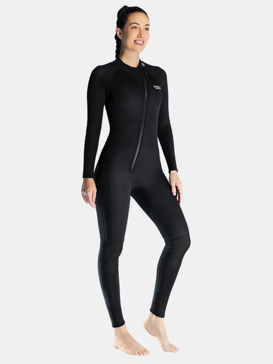 1.5mm Oblique Front Zipper Warm Surfing One-Piece Cold-Proof Full Wetsuit For Women