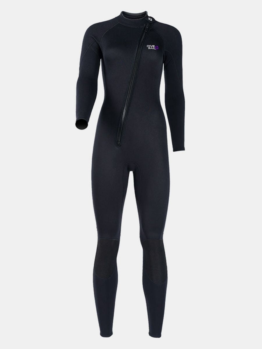 1.5mm Oblique Front Zipper Warm Surfing One-Piece Cold-Proof Full Wetsuit For Women