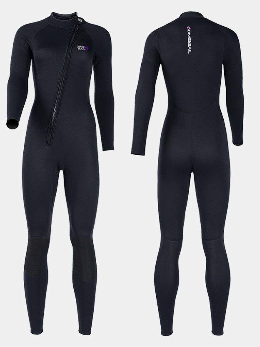 1.5mm Oblique Front Zipper Warm Surfing One-Piece Cold-Proof Full Wetsuit For Women