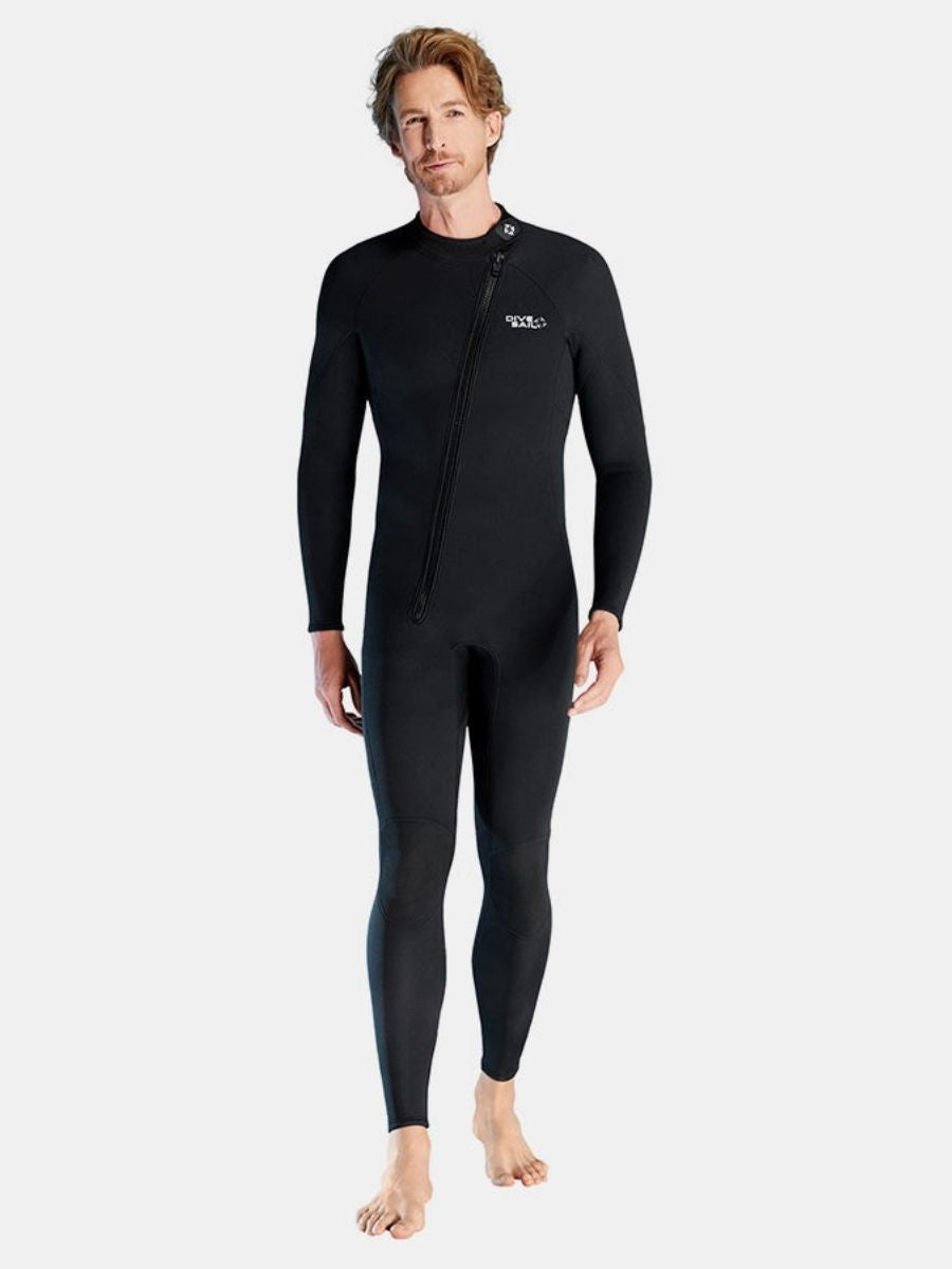 1.5mm Oblique Front Zipper Warm Surfing One-Piece Cold-Proof Full Wetsuit For Men