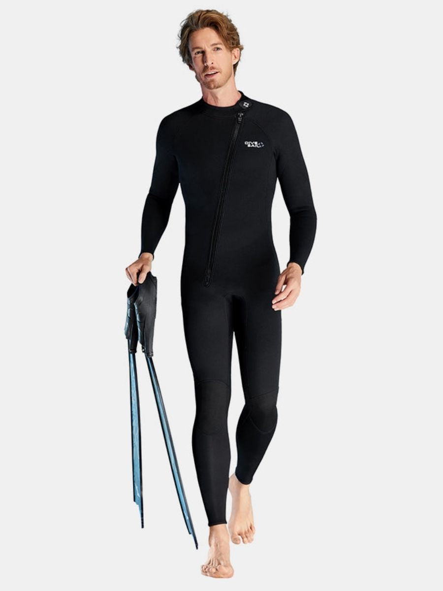 1.5mm Oblique Front Zipper Warm Surfing One-Piece Cold-Proof Full Wetsuit For Men