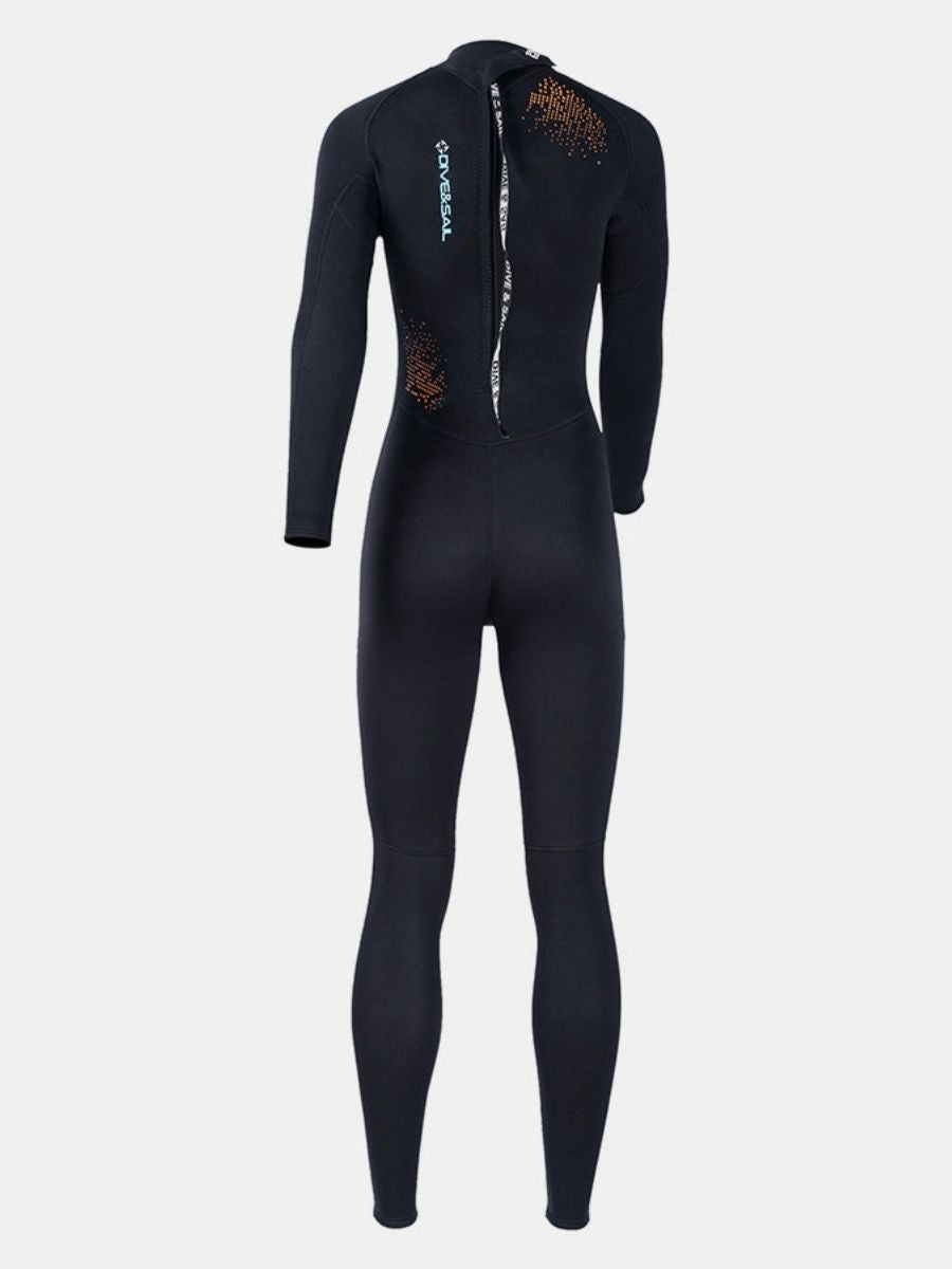 3mm Women's Back Zip Cold-Proof Long Sleeve One-Piece Full Wetsuit