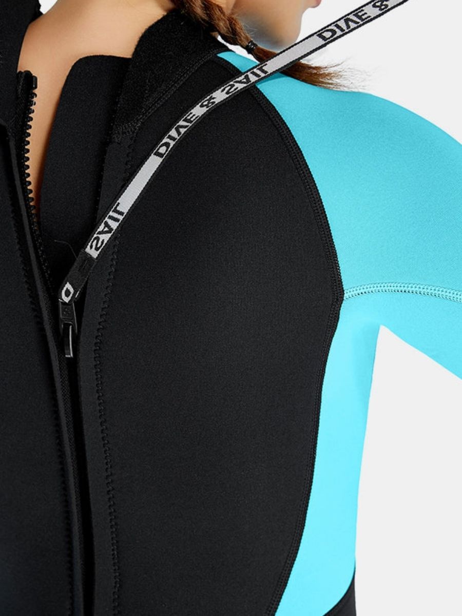 3mm Women's One-Piece Back Zip Long Sleeve Cold-Proof Full Wetsuit