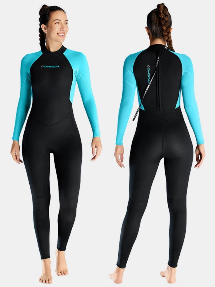 3mm Women's One-Piece Back Zip Long Sleeve Cold-Proof Full Wetsuit