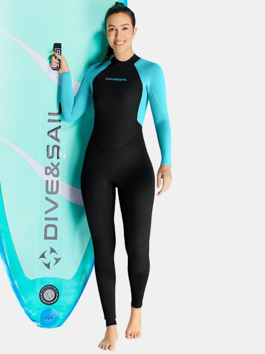 3mm Women's One-Piece Back Zip Long Sleeve Cold-Proof Full Wetsuit