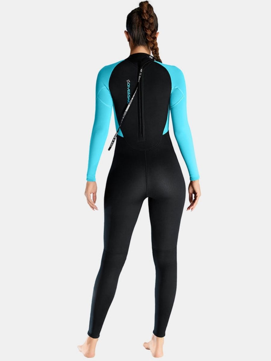 3mm Women's One-Piece Back Zip Long Sleeve Cold-Proof Full Wetsuit