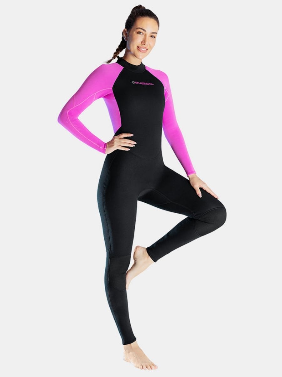 3mm Women's One-Piece Long Sleeve Insulated And Warm Back Zip Full Wetsuit
