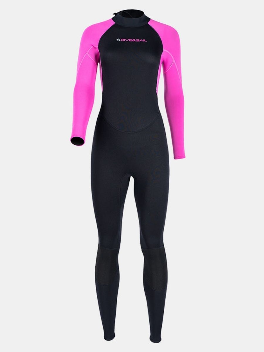 3mm Women's One-Piece Long Sleeve Insulated And Warm Back Zip Full Wetsuit