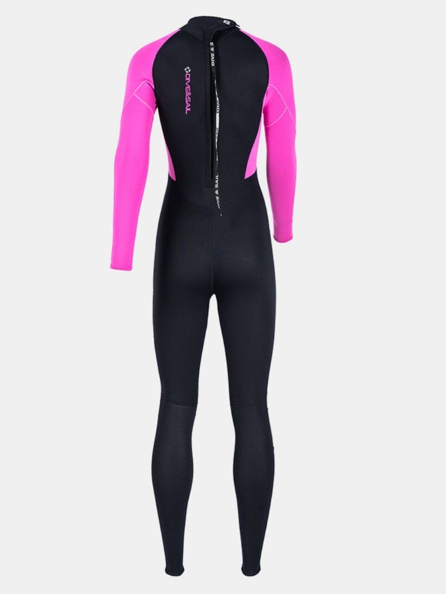 3mm Women's One-Piece Long Sleeve Insulated And Warm Back Zip Full Wetsuit