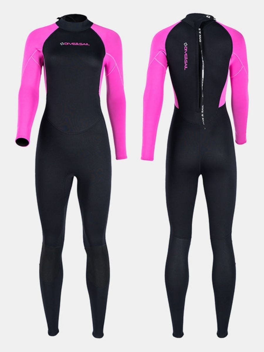 3mm Women's One-Piece Long Sleeve Insulated And Warm Back Zip Full Wetsuit