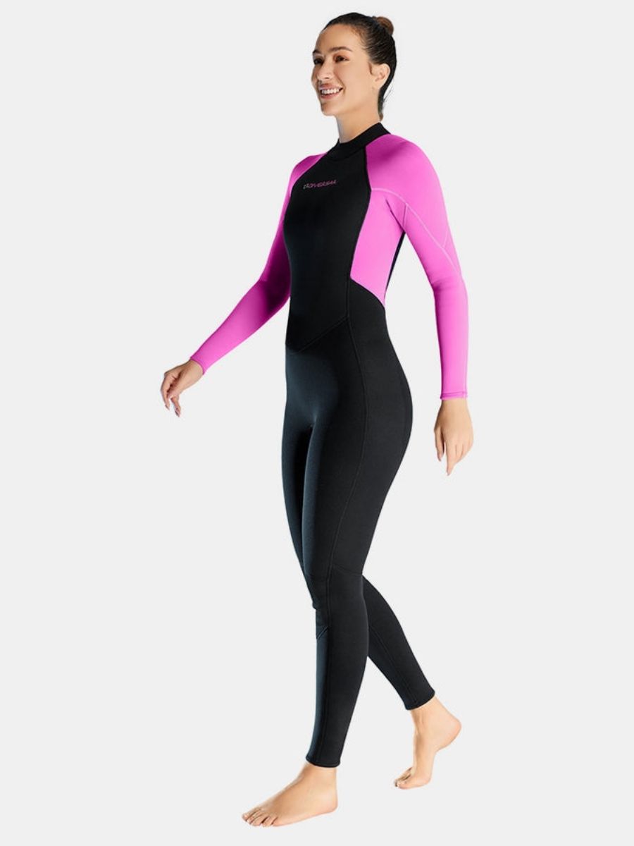 3mm Women's One-Piece Long Sleeve Insulated And Warm Back Zip Full Wetsuit