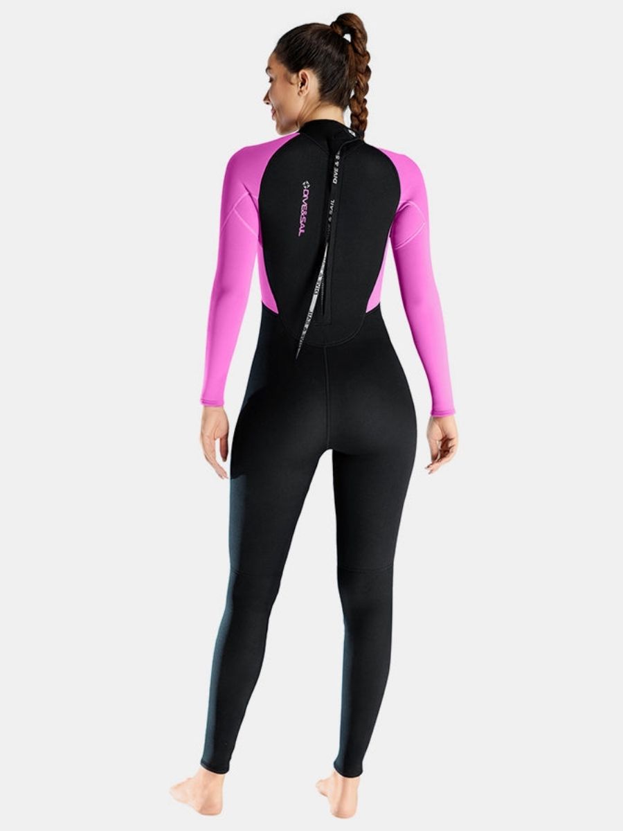 3mm Women's One-Piece Long Sleeve Insulated And Warm Back Zip Full Wetsuit