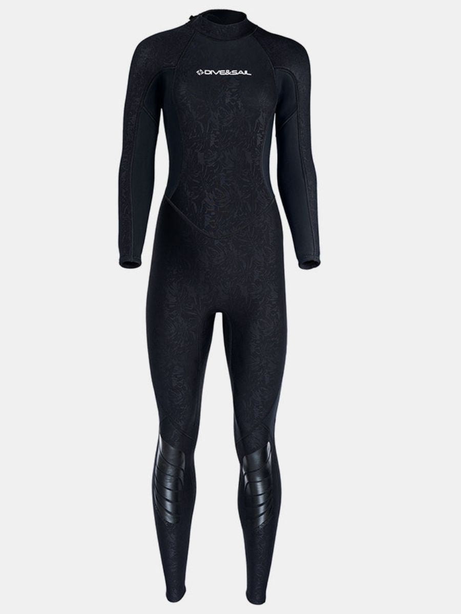 3mm Women's Long Sleeve UPF 50+ Back Zip One-Piece Black Full Wetsuit