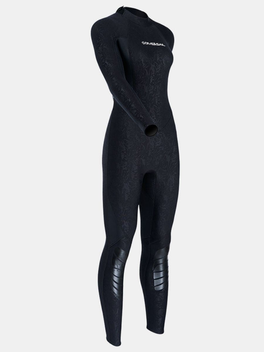 3mm Women's Long Sleeve UPF 50+ Back Zip One-Piece Black Full Wetsuit