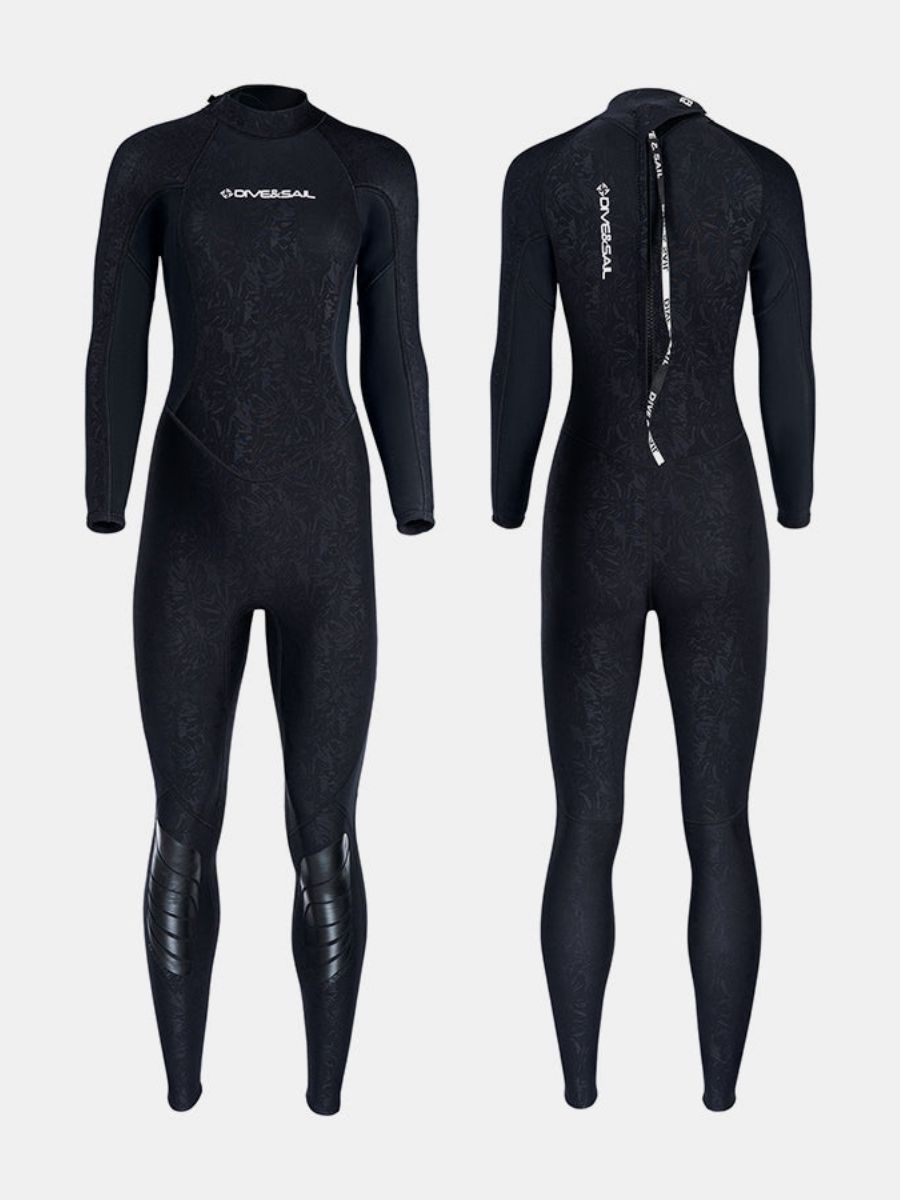 3mm Women's Long Sleeve UPF 50+ Back Zip One-Piece Black Full Wetsuit