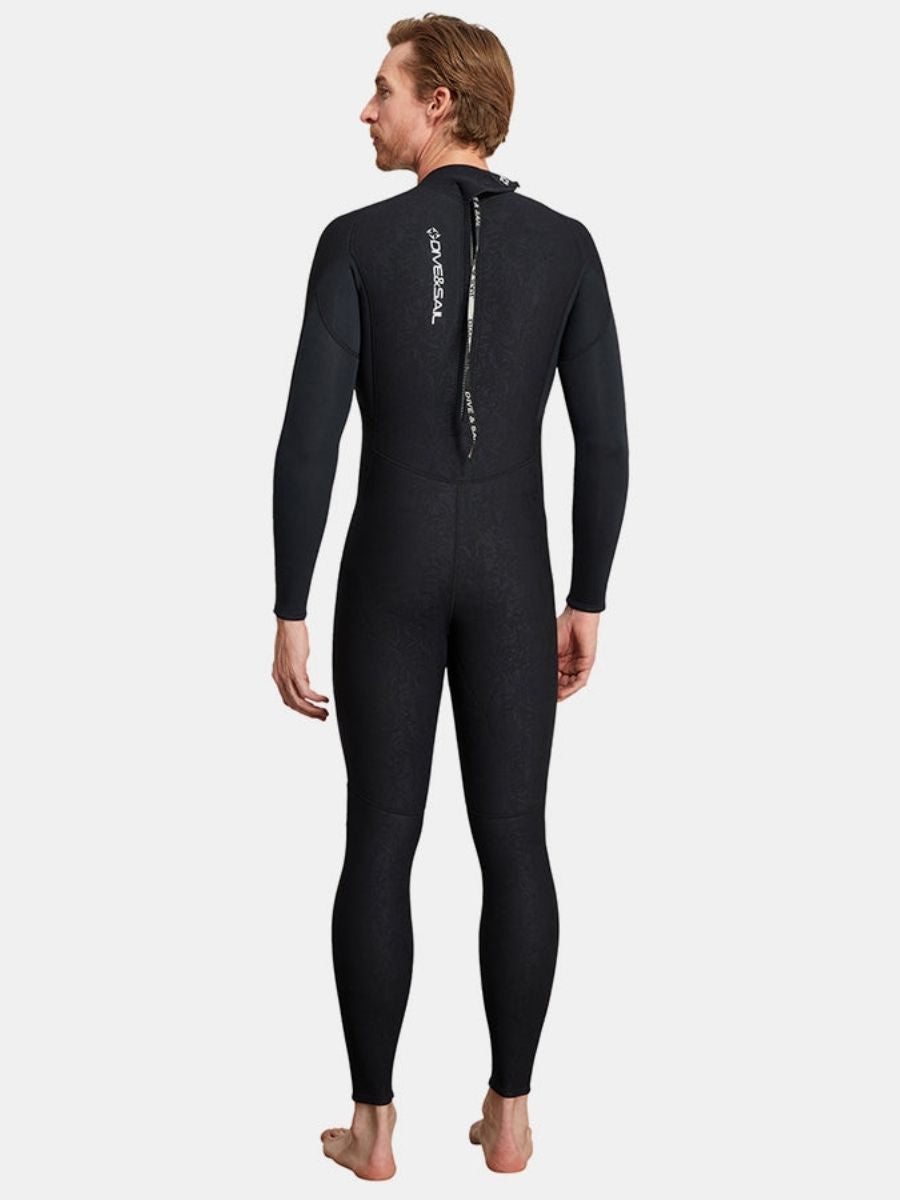 3mm Men's Long Sleeve UPF 50+ One-Piece Back Zip Full Wetsuit