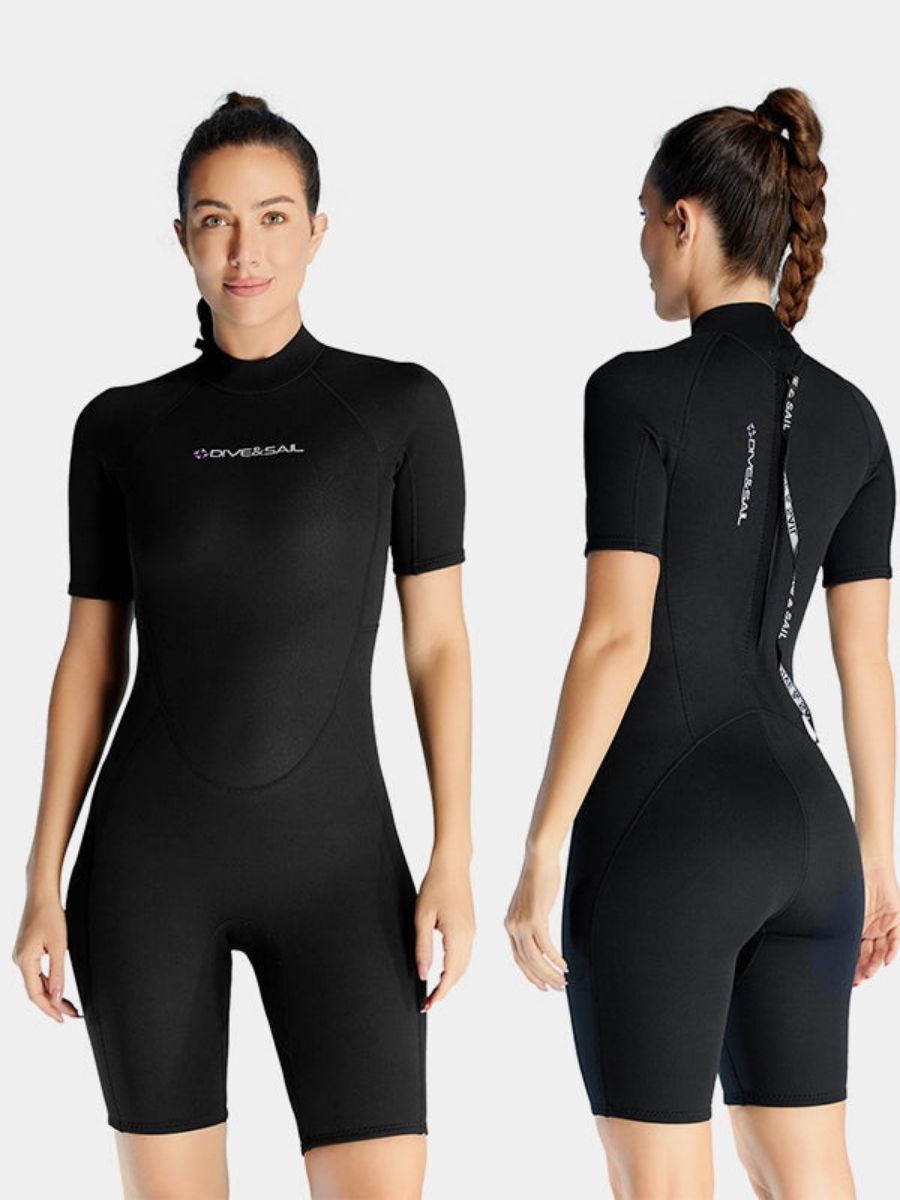 1.5mm Women's Short Sleeve One-Piece Back Zip Shortie Wetsuit