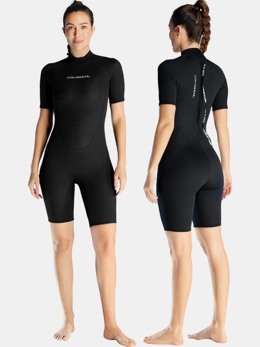 1.5mm Women's Short Sleeve One-Piece Back Zip Shortie Wetsuit
