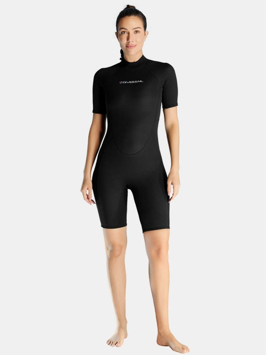 1.5mm Women's Short Sleeve One-Piece Back Zip Shortie Wetsuit