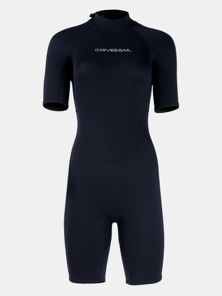 1.5mm Women's Short Sleeve One-Piece Back Zip Shortie Wetsuit