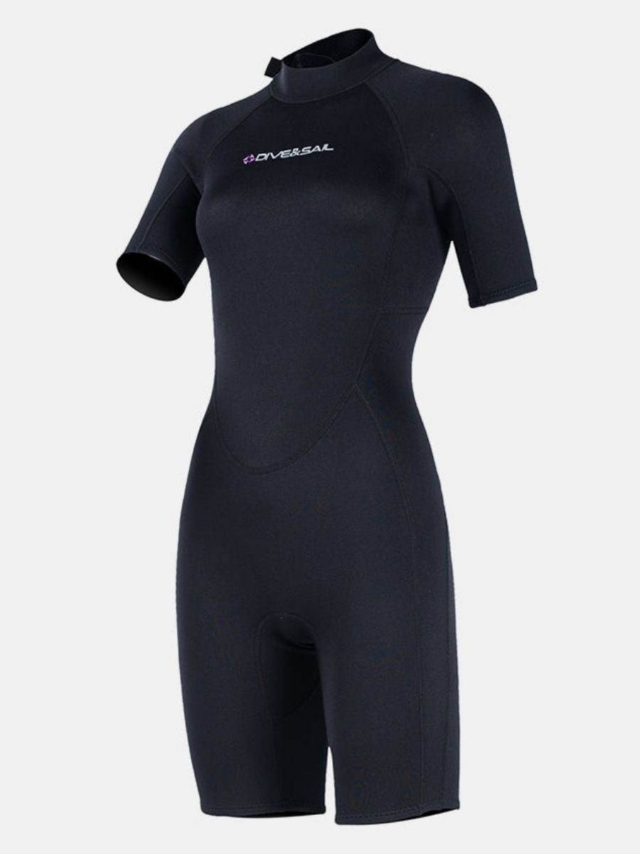 1.5mm Women's Short Sleeve One-Piece Back Zip Shortie Wetsuit