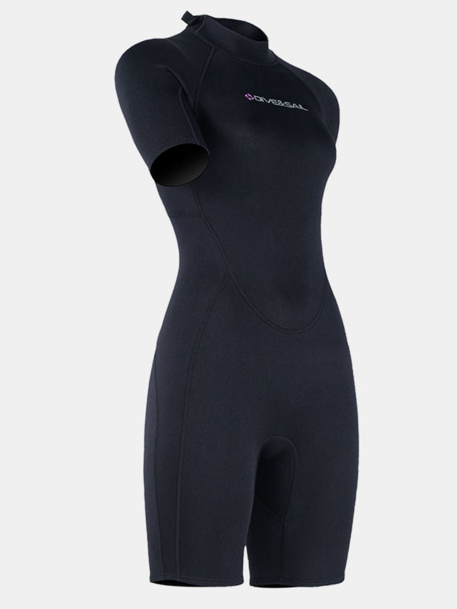 1.5mm Women's Short Sleeve One-Piece Back Zip Shortie Wetsuit