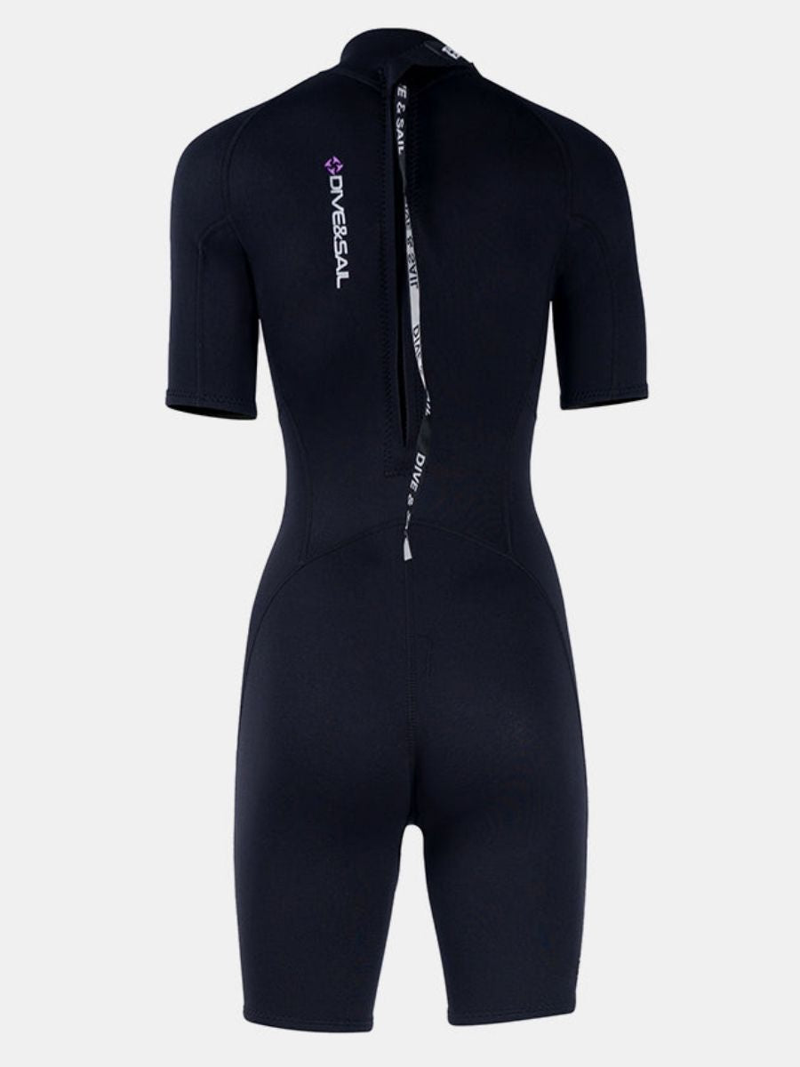 1.5mm Women's Short Sleeve One-Piece Back Zip Shortie Wetsuit