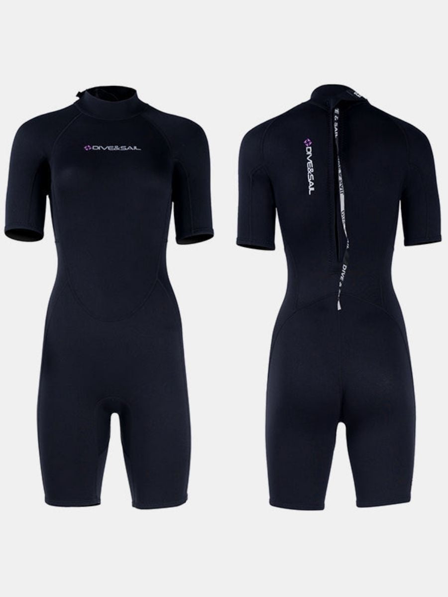 1.5mm Women's Short Sleeve One-Piece Back Zip Shortie Wetsuit
