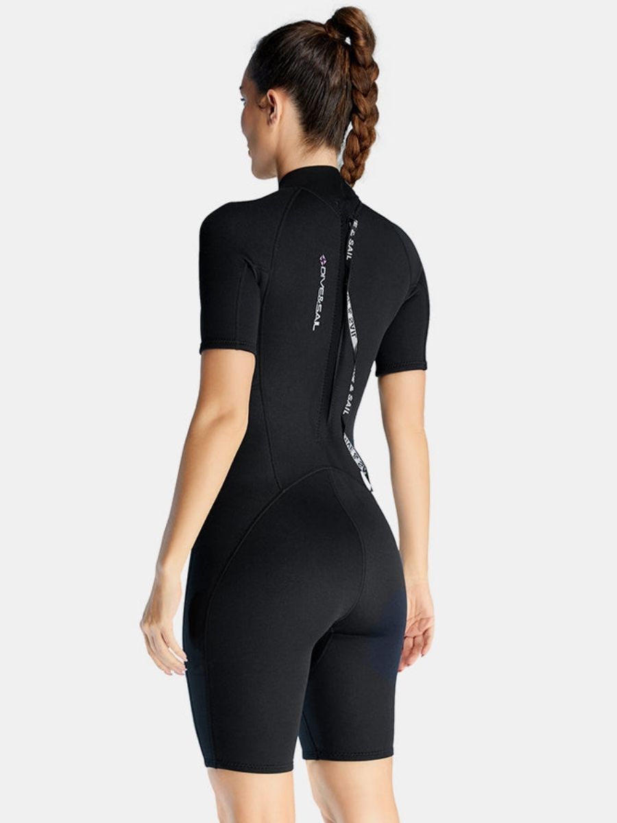 1.5mm Women's Short Sleeve One-Piece Back Zip Shortie Wetsuit