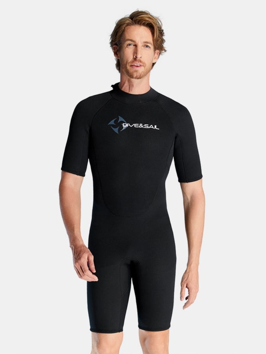1.5mm Men's Short Sleeve One-piece Back Zip Shortie Wetsuit