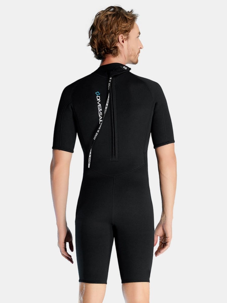 1.5mm Men's Short Sleeve One-piece Back Zip Shortie Wetsuit